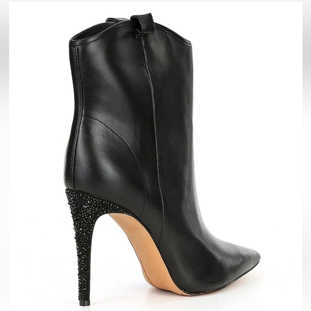 KARL LAGERFELD PARIS - Clea Leather Western Booties black size 8